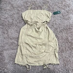 Wild Fable Women Taupe Cami Ruched Cut Out Mini Dress